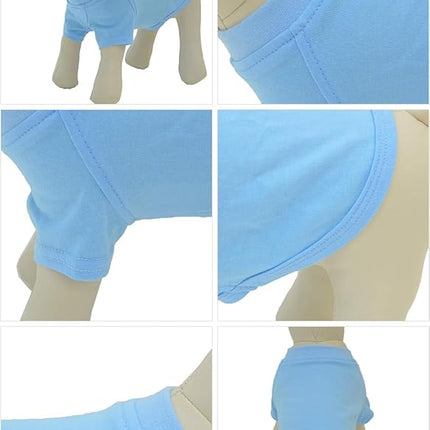 Lovelonglong Bulldog Clothes Dog Clothing Blank T-Shirt Tee Shirts for French Bulldog English Bulldog American Pit Bull Pugs 100% Cotton Skin Care Light-Blue B-M