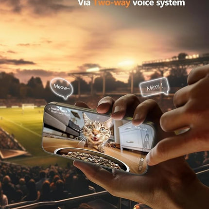 Automatic Cat Feeder with Camera - 5G WiFi Auto Cat Food Dispenser, 1080P HD Video with Night Vision, 1-15 Meals, 1-99 Portions, 2-Way Audio, Keeps Food Fresh, 4L Timed Pet Feeder Also for Dogs