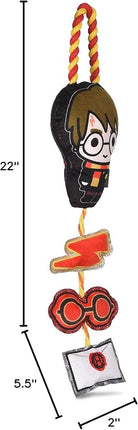 Harry Potter Cat Toy, Door Hanger with Catnip | Door Hanger Cat Toy with Harry Potter, Lightning Bolt, Glasses, and Hogwarts Invitation Plush with Catnip Components on Rope 22 Inch