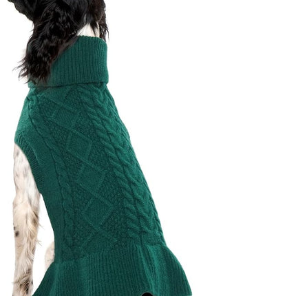 QBLEEV Dog Dress, Medium Puppy Sweaters - Warm, Soft Turtleneck Custom Holiday Sweaters for Dogs, Girls & Boys