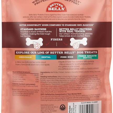 Better Belly Highly Digestible Rawhide Small Roll Chews, Treat Your Dog to a Chew with NO Artificial Colors or Flavors