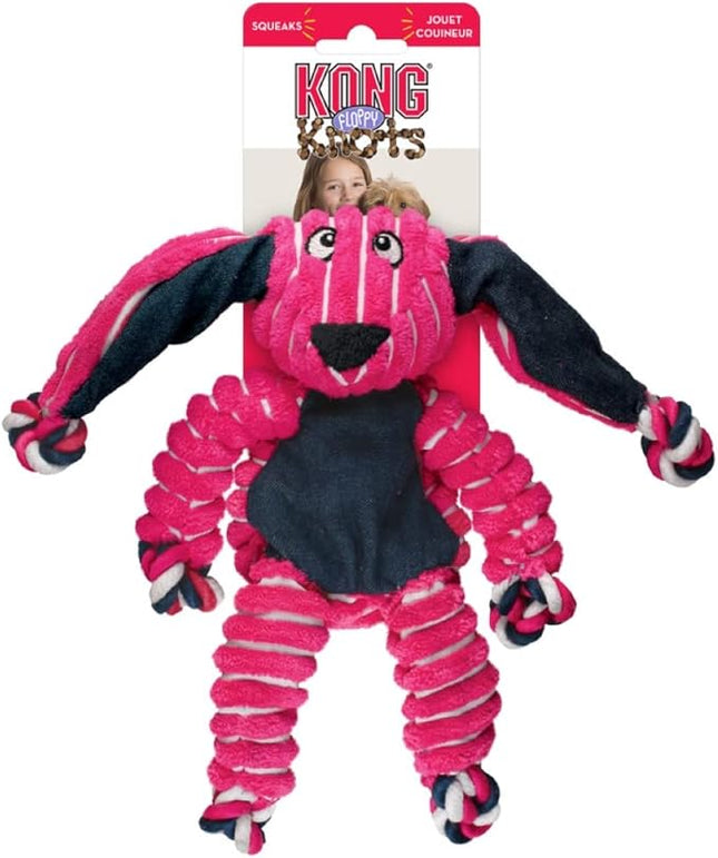 KONG Floppy Knots - Knotted Rope Dog Toy Entices Play - Tug Toy Satisfies Natural Instincts - Dog Supplies with Floppy Design & Minimal Stuffing - Bunny, For Medium/Large Dogs