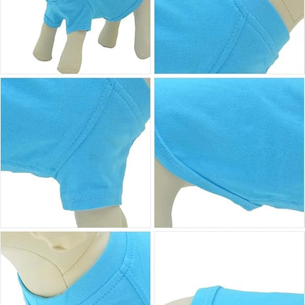 Lovelonglong Pet Clothing Dog Costumes Basic Blank T-Shirt Tee Shirts for Large Dogs Lake-Blue XXXXL