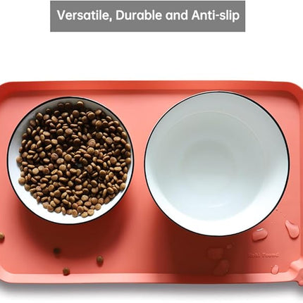Hoki Found -Waterproof Pet Feeding Mats with High Lips - Multiple Size and Colors for Dogs, Cats & Others-BC
