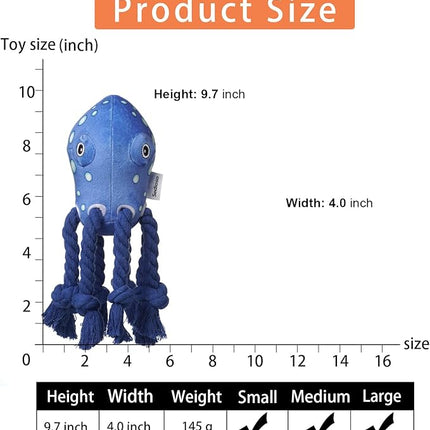 Dog Toys, Dog Plush Toy for Large Breed, Large Plush Dogs Stuffed Animal, Puppy Chew Toys for Puppy, Small, Middle, Big Dogs (Octopus)