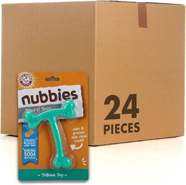 Arm & Hammer Ora-Play T-Bone Dental Chew Toy for Dogs Best Dog Chew Toy for Moderate Chewers Reduces Plaque & Tartar Buildup Without Brushing, Peanut Butter Flavor (Pack of 24)