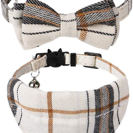 Faleela Breakaway Cat Collar with Bells - 2 Pack Cat Collar with Bells, Cat Collars with Bandana, Accessories for Pet Collars, Adjustable for Cats and Small Dogs