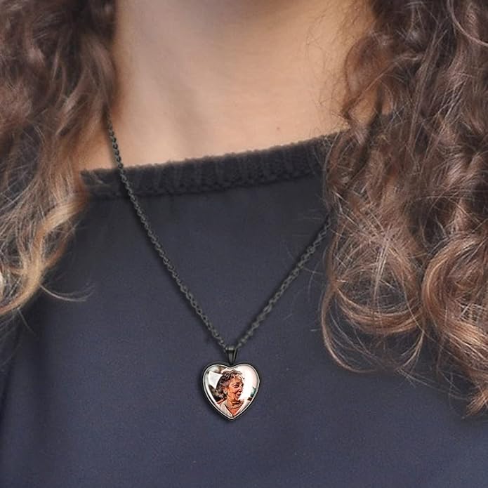 Farfume Personalized Pet Urn Necklace for Dog Cat Ashes Cremation Pet Memorial Customized Photo Text Engraving Pendant Keepsake Funeral Jewelry