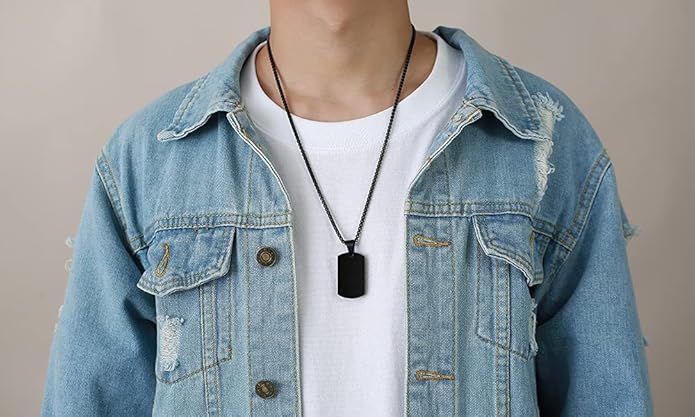 VNOX Personalized Customizable Photo Text Cremation Urn Necklace for Ashes Holder Dog Tag Pendant Family Pet Memorial Keepsake Jewelry for Men Women