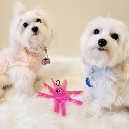 SmartPetLove Snuggle Puppy Tender-Tuffs Small Dog Toys - Pink Plush Octopus Dog Toy for Small Breeds with Puncture Resistant Squeaker