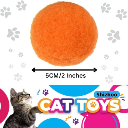 Premium Soft Pom Pom Balls for Kittens - Lightweight, Interactive, Assorted Colors - Plush Toy Balls for Kitten Training and Play - Pet Products for Cats (2.0 Inches 10 Balls)