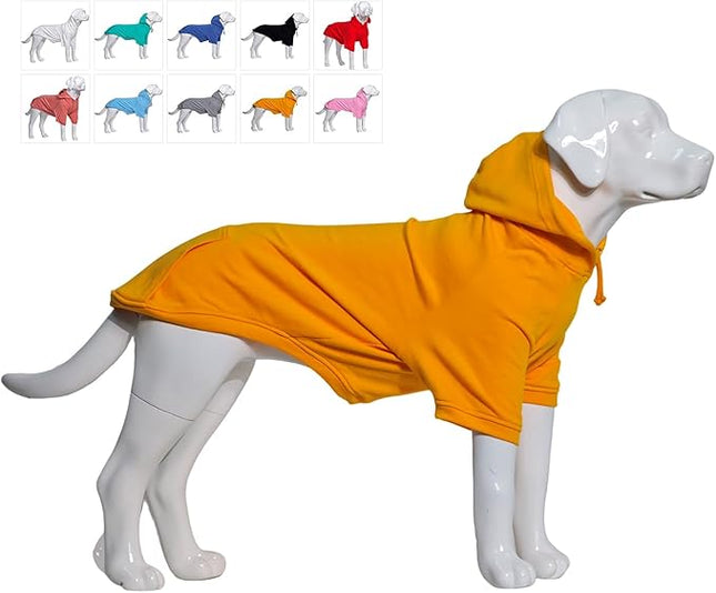 Lovelonglong Blank Basic Hoodie Sweatshirt for Dogs 100% Cotton Fits Small Medium Dachshund Large Dog Orange XXL