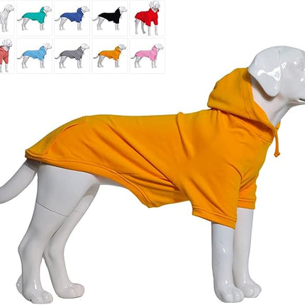 Lovelonglong Blank Basic Hoodie Sweatshirt for Dogs 100% Cotton Fits Small Medium Dachshund Large Dog Orange XL