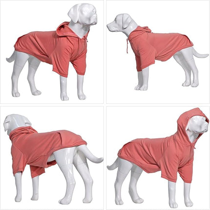 Lovelonglong Blank Basic Hoodie Sweatshirt for Dogs 100% Cotton Fits Small Medium Dachshund Large Dog Lotus-Pink S