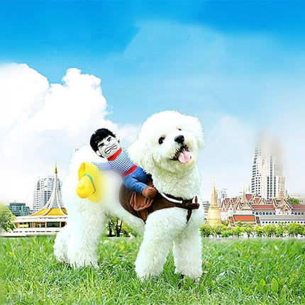 Hotumn Christmas Dog Costume Pet Costume Pet Suit Cowboy Rider Style Dog Halloween Costume Pet Funny Clothes (XS, Cowboy Rider)