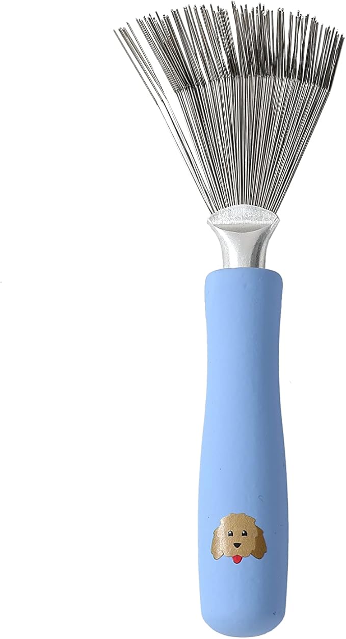 Slicker Brush for Dogs & Cleaner, Dog Grooming Supplies - Best Doodle & Poodle Brush for Long Haired Dogs - Goldendoodle Long Pin Detangler For Dematting