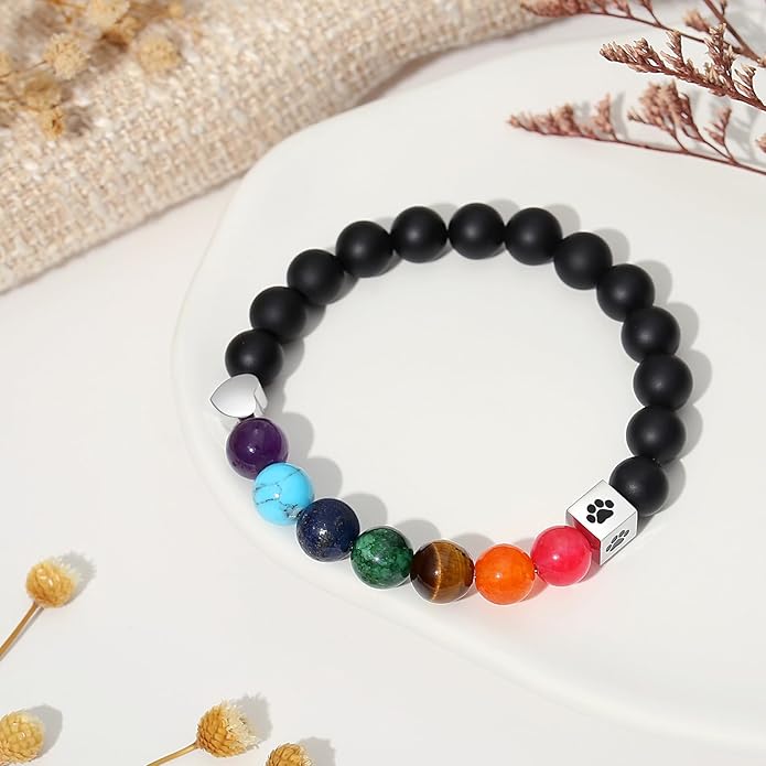 TONY & SANDY Dog Memorial Gifts, Pet Sympathy Rainbow Bridge Pet Memorial Bracelet for Men Women Girls Who Loss of Beloved Dog Cat