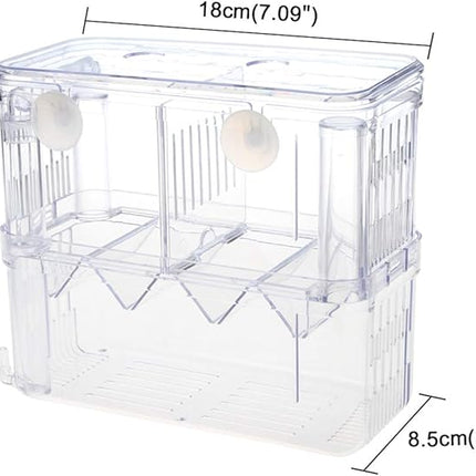 Senzeal Aquarium Fish Breeder Box Plastic Fish Isolation Breeding Box Hatching Incubator for Baby Shrimp Clownfish Guppy