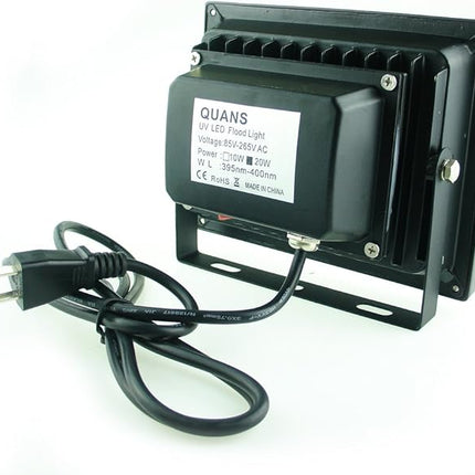 QUANS 110V 20W UV Ultra Violet High Power LED Light for Curing Glue Blacklight Fishing Aquarium with US Plug