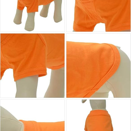 Lovelonglong Pet Clothing Dog Costumes Basic Blank T-Shirt Tee Shirts for Large Dogs Orange XXXXL