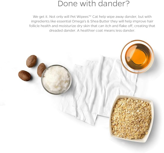 Cat All Purpose Pet WiPees™ – 100 Daily Cat Bath Wipes, All Natural Cat Wipes for Ears, Fur & Folds, Gentle Pet Wipes for Cats, pH-Balanced to Cats Specific Skin & Biome (Calming, 100ct)