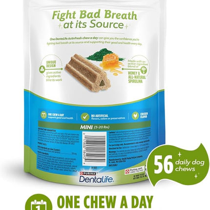 DentaLife ActivFresh Dog Chews for Mini and Small Dogs 5-20 lbs., Dental Chews to Freshen Breath, Chicken Flavor, 16.9 oz., 56 Chews - 56 ct. Pouch