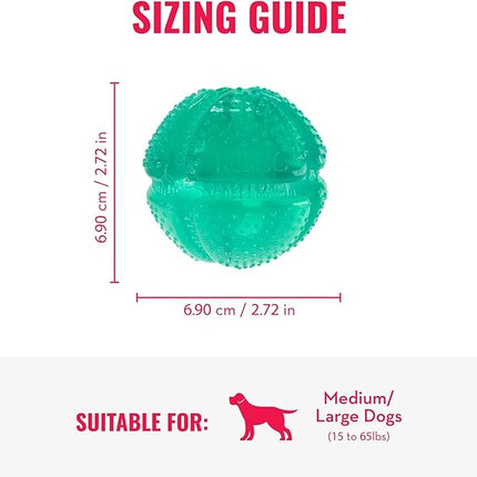 KONG Squeezz Dental Ball - Dog Toy for Cleaning Teeth - Flexible Chew Toy for Gentle & Mild Chewers - for Medium/Large Dogs