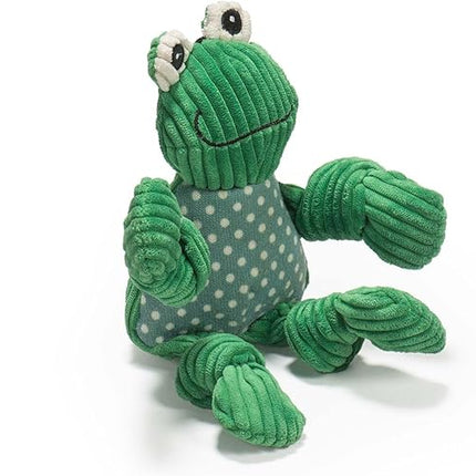 HuggleHounds Knottie Plush Dog Toy - Dog Stuffed Animal Toy, Puppy Toys, Squeaky Dog Toy for Small, Medium & Large Dogs, Durable Plush to Keep Them Busy - Fergie Frog, Small