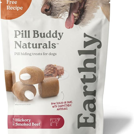 Earthly Pill Buddy Naturals - Beef Recipe Pill Hiding Treats for Dogs - Make A Perfect Pill Concealing Pocket Or Pouch for Any Size Medication - 90 Servings