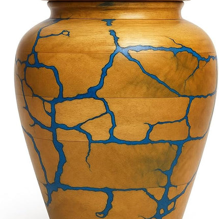 Handcrafted Wooden Urn for Human Ashes Adult Male - Small Decorative Urn for Ashes for Women & Men - Funeral & Burial Urn - Holds Up to 80lbs (Medium)