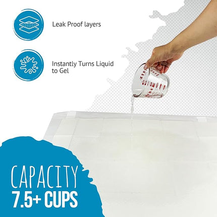 Bulldogology Puppy Training Pads - Pee Pads with Adhesive Sticky Tape (24x24) Large Dog Training Wee Pads with 6 Layer Extra Quick Dry Bullsorbent Polymer Tech (100-Count, White)