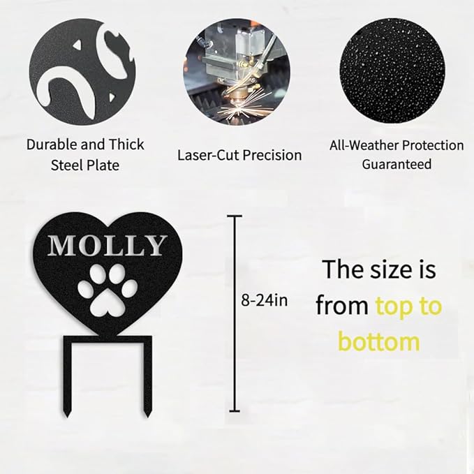 Custom Pet Memorial Stake,Personalized Dog Metal Grave Marker,Dog Garden Plaque for Cemetery Yard,Pet Loss Sympathy Gift