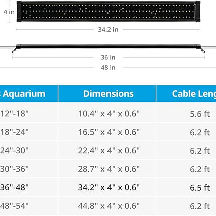 NICREW ClassicLED Plus LED Aquarium Light with Timer, 27 Watts, for 36 to 48 Inch Fish Tank Light, Daylight and Moonlight Cycle