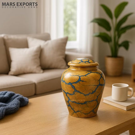 Handcrafted Wooden Urn for Human Ashes Adult Male - Small Decorative Urn for Ashes for Women & Men - Funeral & Burial Urn - Holds Up to 80lbs (Medium)