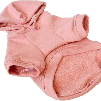 Lovelonglong Blank Basic Hoodie Sweatshirt for Dogs 100% Cotton Fits Small Medium Dachshund Large Dog Lotus-Pink D-S