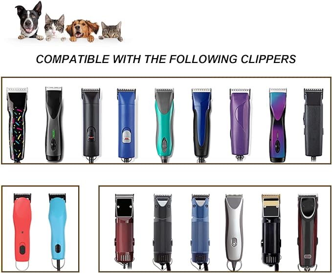 Size 40/10/7F/5F/4F Detachable Pet Dog Grooming Clipper Ceramic Blades Set,Compatible with Andis,Oster A5,Wahl KM10 Series Clippers,Cut Length 1/100"(0.25mm) to 3/8"(9.5mm),5 Pack