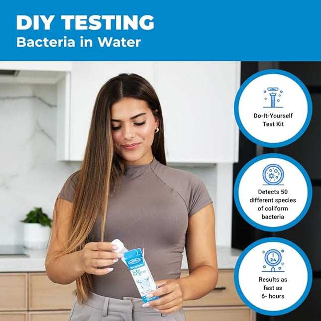 Safe Home® DIY Bacteria in Water Test Kit – Results as Fast as 6 Hours – Detects 50 Different Species of Coliform Bacteria – EPA Lab Certified – Made in the USA – (2 Pack)