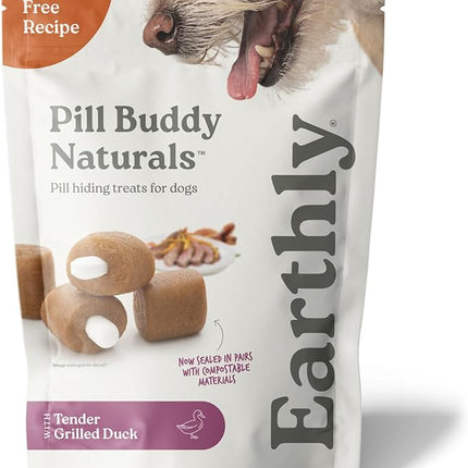 Earthly Pill Buddy Naturals - Duck (Chicken-Free) Pill Hiding Treats for Dogs - Pill Pocket for Any Size Medication - 90 Servings