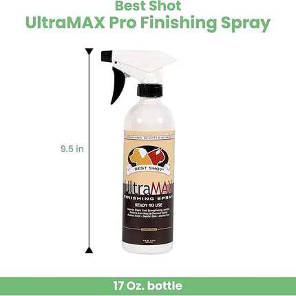 Best Shot UltraMAX Pro Finishing Spray, Ideal Detangler Spray for Pets, Hydrating and Soothing Pet Grooming Spray, for Dogs and Cats, 17 Oz.