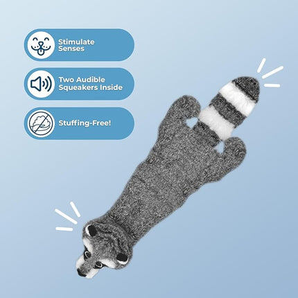 Best Pet Supplies Squeaky Dog Toys with Soft Durable Fabric for Small, Medium and Large Pets Interactive Toy for Indoor Play, Supports Active Biting and Play - Raccoon, Small