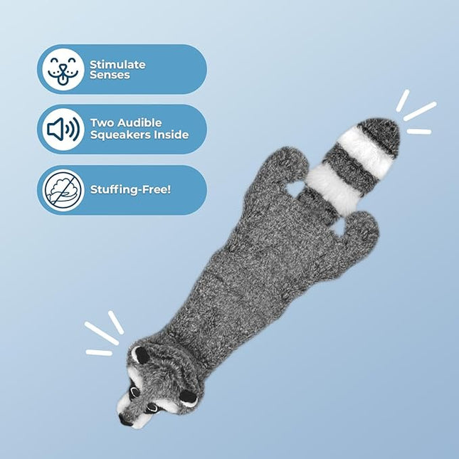 Best Pet Supplies Squeaky Dog Toys with Soft Durable Fabric for Small, Medium and Large Pets Interactive Toy for Indoor Play, Supports Active Biting and Play - Raccoon, Small