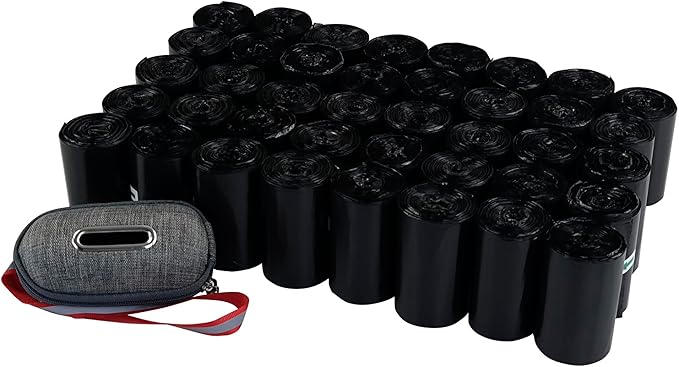 Ramddy 1400 Counts Dog Waste Bags with Dispenser, Dog Poop Bags 40 Rolls, Black