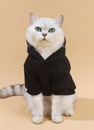 QWEEE Stylish Dog Clothes - Cat & Kitten Puppy Dog Sweatshirt - Black Small to Large