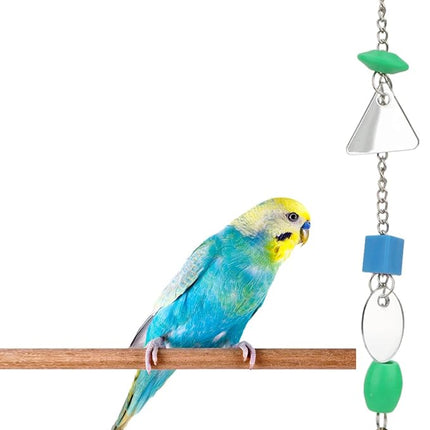 Hypeety Pet Bird Mirror with Bell Interactive Parrot Toy for Parrot Macaw African Greys Budgies Cockatoo Parakeet Cockatiels Conure Lovebird Cage Bells Mirror (A)