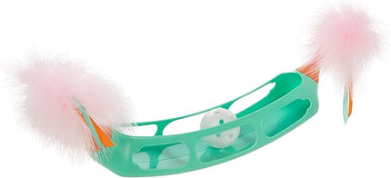 SmartyKat Track Tipper Ball Track Cat Toy w/Suction Cup, Works on Floors & Windows - Blue, One Size