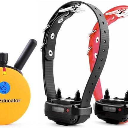 Educator E-Collar Humane Dog Training Collar with Remote, 100 Safe Tapping Stimulation Levels, Night Light, Waterproof, Rechargeable, 3/4 Mile 2 Small-Medium Dogs, Yellow