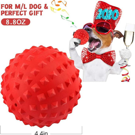 RHL Dog Squeaky Toys for Aggressive chewers Large Breed Balls Interactive Ball Toy Almost Indestructible Tough Durable Stick Medium Small Dogs Puppy Chew with Non-Toxic Natural Rubber