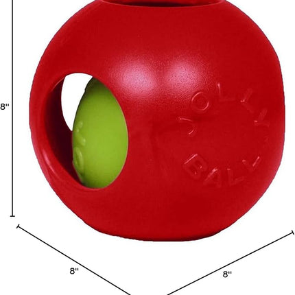 Jolly Pets Teaser Ball Dog Toy, Large/8 Inches, Red