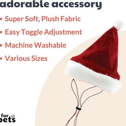 Huxley & Kent Pet Hat | Santa (Extra-Large) | Fun Christmas Holiday Hat for Dogs/Cats | Cute, Comfortable and Fun | SnugFit Strings for Best Fit