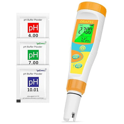 pH Meter Salinity Tester for Saltwater Aquarium Simultaneous Display of pH Salt for Saltwater Pool Update Aquarium pH Tester pH and Salt Meter for Saltwater Aquarium Reef Tanks Koi Pond